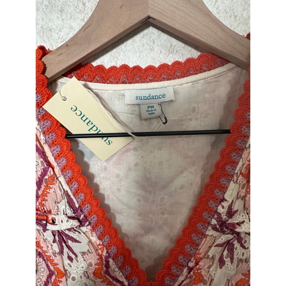 Sundance Annetta Dress NWT Size Petite Medium Embroidered Cotton Sleeveless Midi - Picture 4 of 8